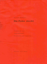 Die Feder stockt by William Hermanns, cover 1983, Verlag Rudolf Riethausen, Hanau, 1983
