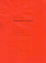 Die Feder stockt by William Hermanns, cover 1983, Verlag Rudolf Riethausen, Hanau, 1983