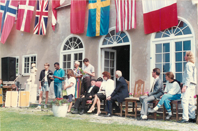 Opening ceremonies World Youth Friendship Parliament at Villa Muramaris, Gotland, Sweden July 1988