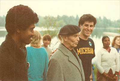 Dr. William Hermanns and some of the First Participants at the World Youth Friendship Parliament at Villa Muramaris, Gotland, Sweden July 1988