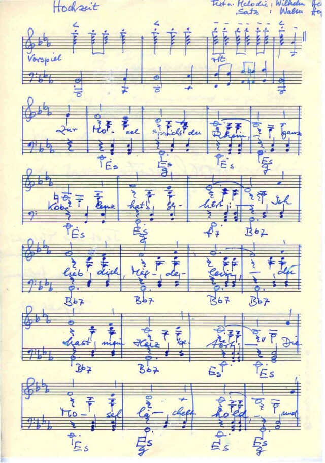 Hochzeit - Text und Melody bei Wilhelm Hermanns - 1