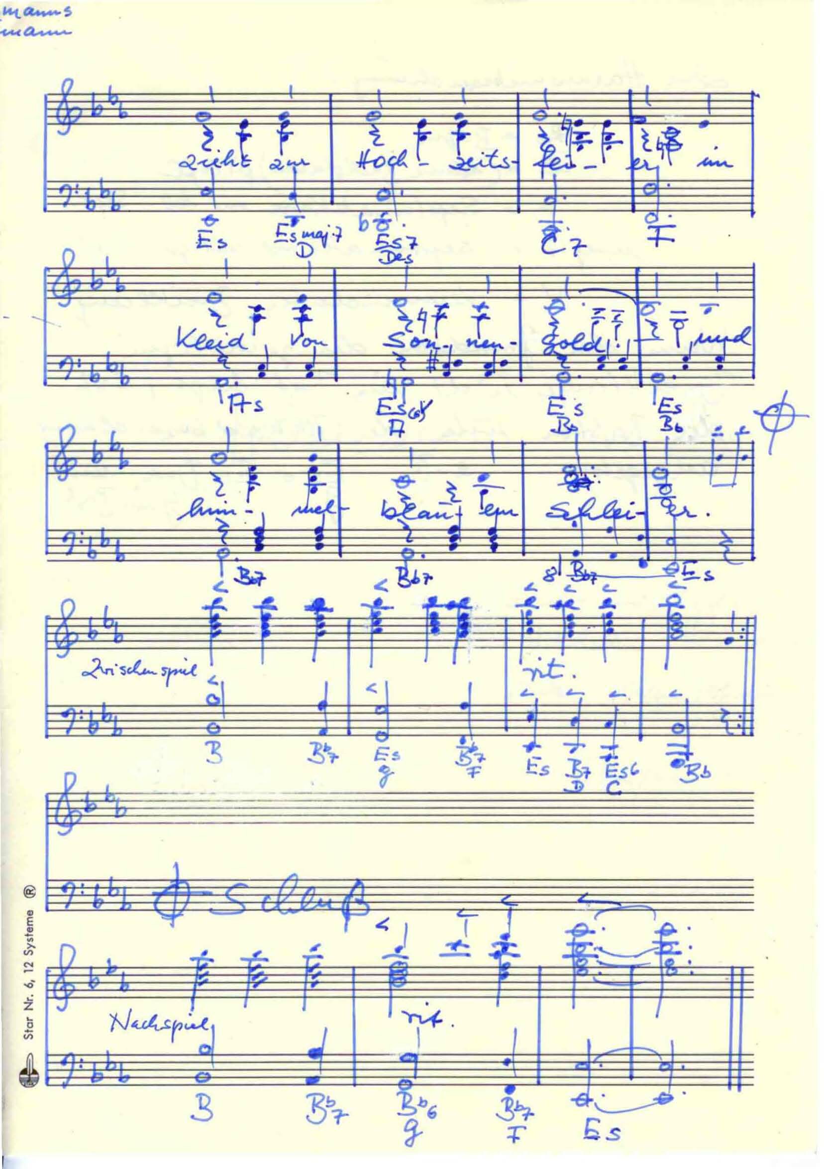 Hochzeit - Text und Melody bei Wilhelm Hermanns -2