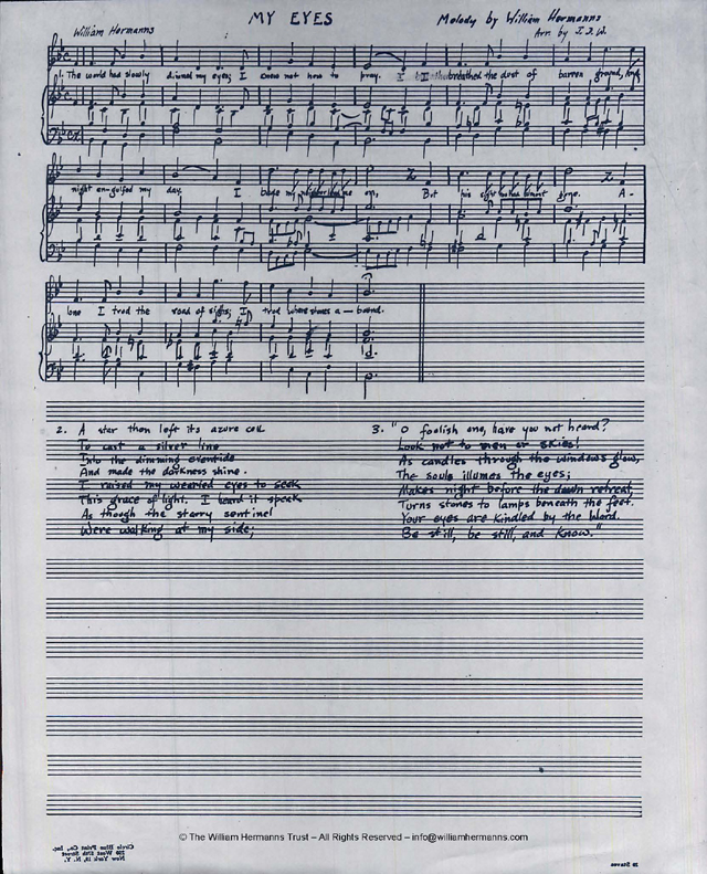 My Eyes [P170] Music and lyrics by William Hermanns