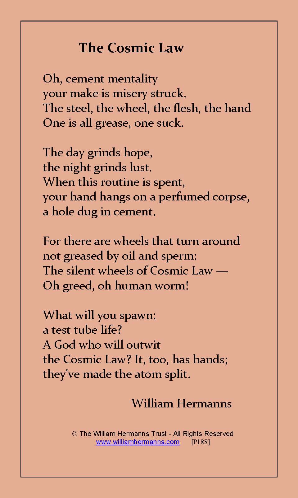 The Cosmic Law by Willilam Hermanns