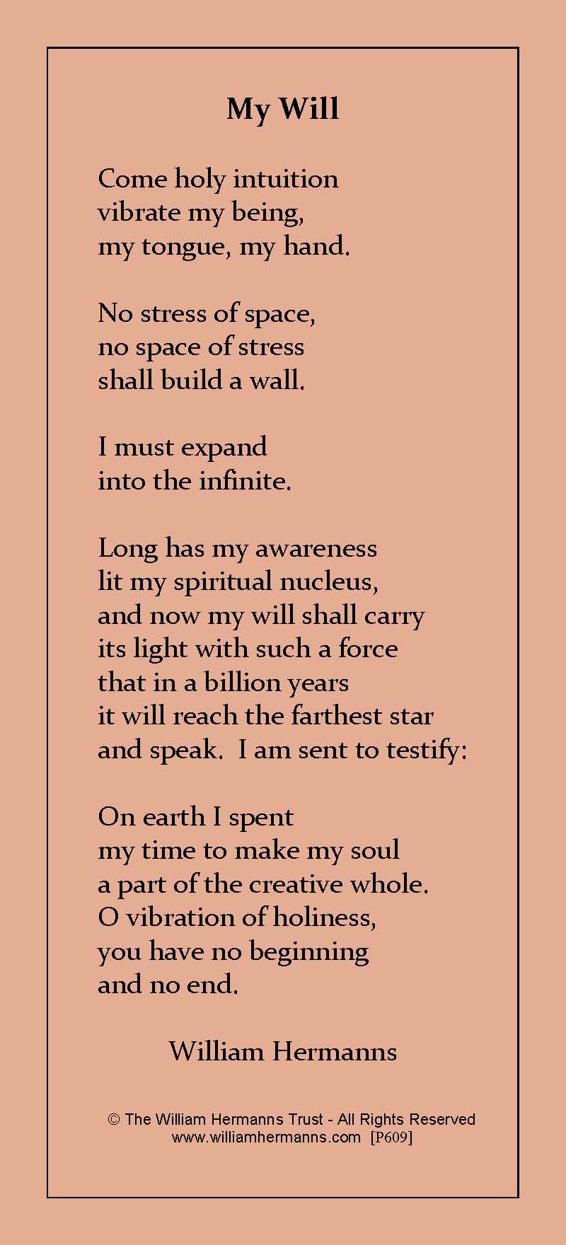 My Will by William Hermanns